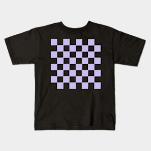 Periwinkle Checker Pattern Kids T-Shirt